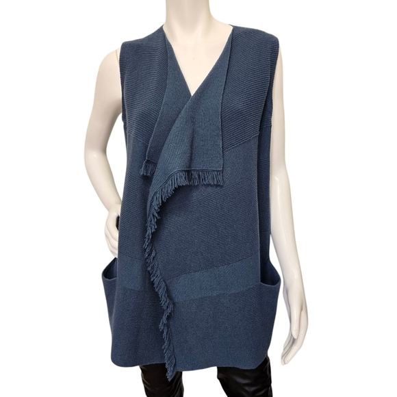 Lafayette 148 Cashmere Open Front Vest Size M - Picture 1 of 12